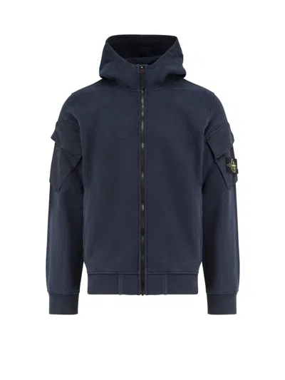 Stone Island Organic Cotton Sweatshirt In Blue