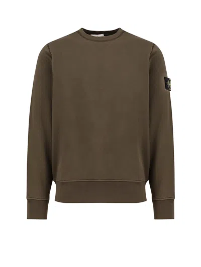 Stone Island Organic Cotton Sweatshirt In Brown