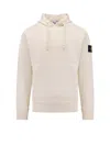 Stone Island Hooded Cotton Sweatshirt Removable Patch In Neutral