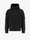 Stone Island Hoodie With Zip And Sleeve Pockets In Black