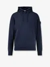 Stone Island Biologic Cotton Hooded Sweatshirt In Blue
