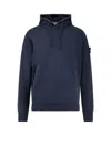 Stone Island Biologic Cotton Hooded Sweatshirt In Blue