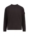 Stone Island Crew Neck Sweater Ribbed Finish In Brown