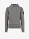 Stone Island Cotton Sweatshirt With Hood And Kangaroo Pocket In Gray