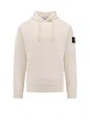 Stone Island Hooded Cotton Sweatshirt Removable Patch In Neutral