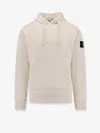 Stone Island Hooded Cotton Sweatshirt Removable Patch In Neutral