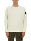 Stone Island Textured Knit Sweater With Crew Neckline In Neutral