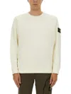 Stone Island Organic Cotton Sweatshirt With Crew Neckline In White