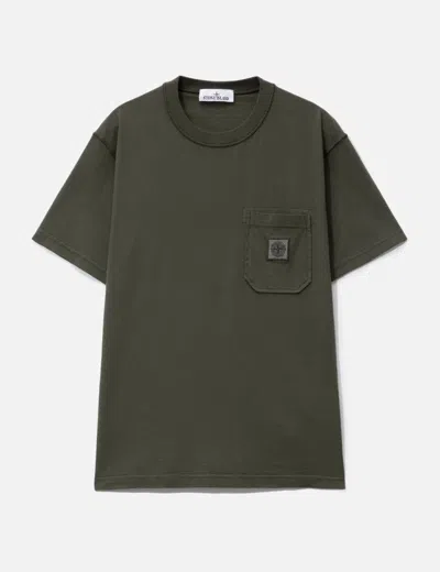 Stone Island Organic Cotton T-shirt In 绿色