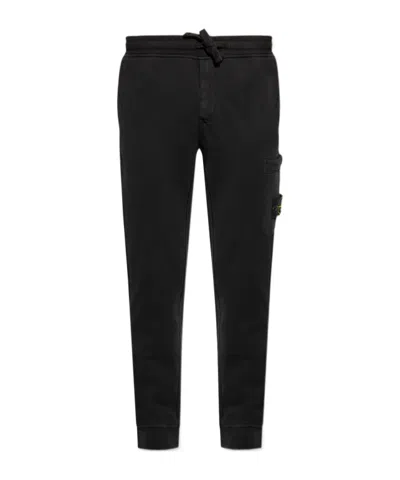 Stone Island Organic Cotton Track Pants In Black