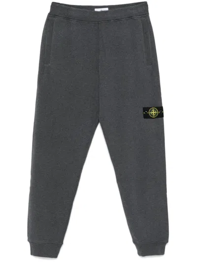 Stone Island Organic Cotton Track Pants In Grey