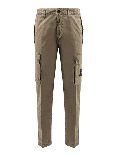 Stone Island Organic Cotton Trousers In Black