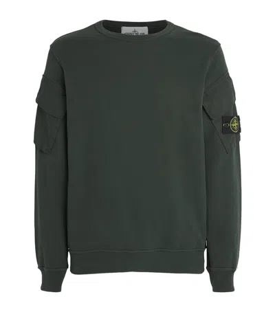 STONE ISLAND ORGANIC COTTON UTILITY-POCKET SWEATSHIRT