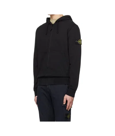 STONE ISLAND ORGANIC DIAGONAL FLEECE OLD EFFECT HOODIE