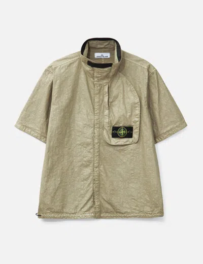 Stone Island Organic Look Nylon Shirt In Sand