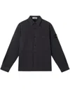 Stone Island Organic Panama Cotton Old Effect In Black