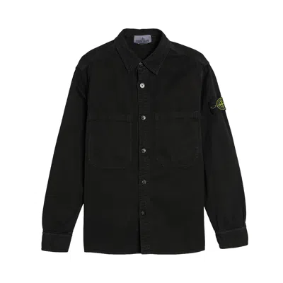 Pre-owned Stone Island Organic Panama Cotton Overshirt 'black' | Men's Size L