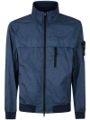 Stone Island Compass-badge Crinkled Windbreaker In Blue
