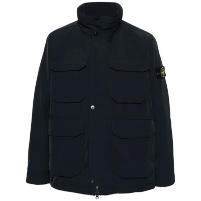 Stone Island Compass-badge Jacket In Blue