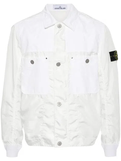 Stone Island Lightweight Jacket White Polyester In Blanc