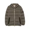 Stone Island Hooded Down Jacket With Seamless Feather Tunnels And Anti-drop In Green
