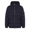 Stone Island Drop-proof Down Jacket With Hood In Blue