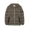 Stone Island Short Hooded Down Jacket In Gray