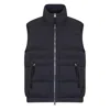 Stone Island Down Vest With Seamless Feather Tunnels And Anti-drop In Blue