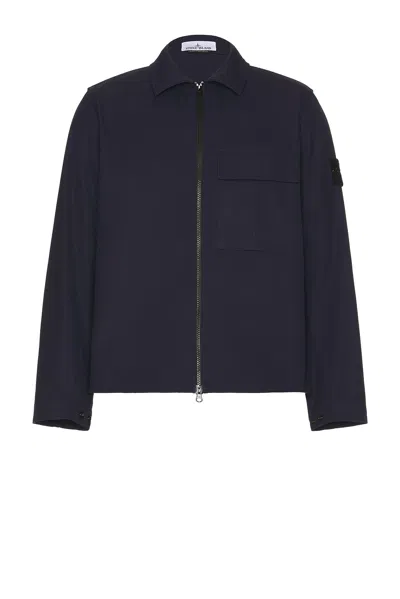 Stone Island Overshirt In Blue