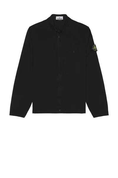 Stone Island Overshirt In Black