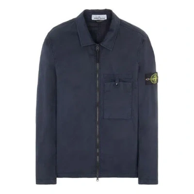 Stone Island Overshirt 'blue' In Black