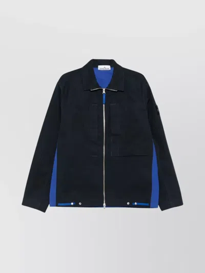 Stone Island Overshirt Canvas Adjustable Drawstring In Multi