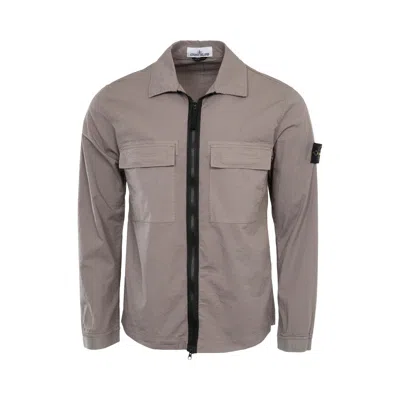 Pre-owned Stone Island Overshirt 'dove Grey' | Men's Size M