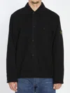 Stone Island Overshirt In Wool Blend In Black