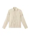 Stone Island Overshirt With Pockets And Button Fastening In Beige