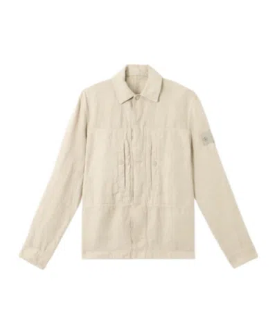 Stone Island Overshirt With Pockets And Button Fastening In Beige