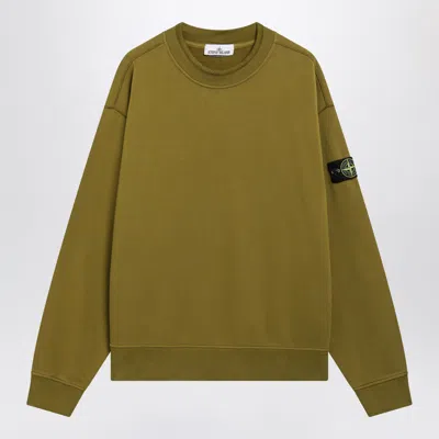 Stone Island Oversize Crewneck Sweatshirt In Cactus Color In Multi