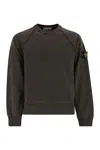 Stone Island Oversized Crew Neck Sweatshirt With Raglan Sleeves In Brown