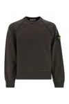 Stone Island Oversized Crew Neck Sweatshirt With Raglan Sleeves In Gray