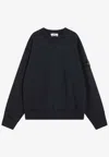 Stone Island Oversized Navy Blue Crewneck Sweatshirt In Blue
