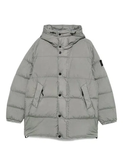STONE ISLAND OVERSIZED DOWN JACKET WITH LOGO PATCH