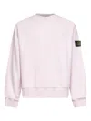 Stone Island Ribbed Hem Raglan Sleeve Sweatshirt In Pink