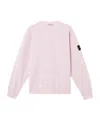 Stone Island Oversized-fit Crewneck Sweatshirt With Contrast Details In Pink