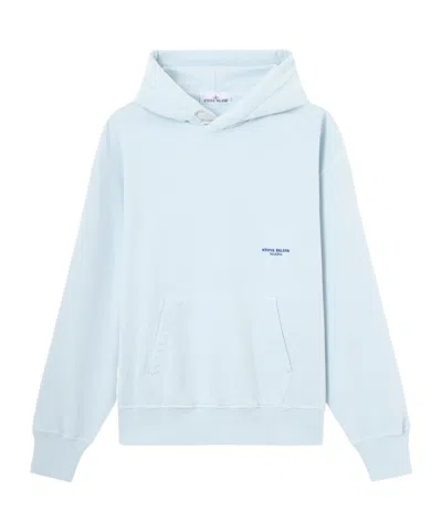 Stone Island Oversized-fit Hooded Sweatshirt With Pouch Pocket In Blue