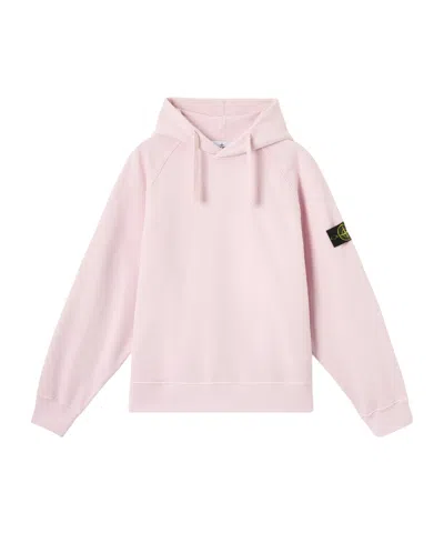 Stone Island Oversized-fit Hooded Sweatshirt With Raglan Sleeves In Pink