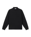 Stone Island Oversized-fit Long-sleeve Mock Neck T-shirt With Embroidery In Black