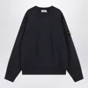 Stone Island Oversized Navy Blue Crewneck Sweatshirt In Black