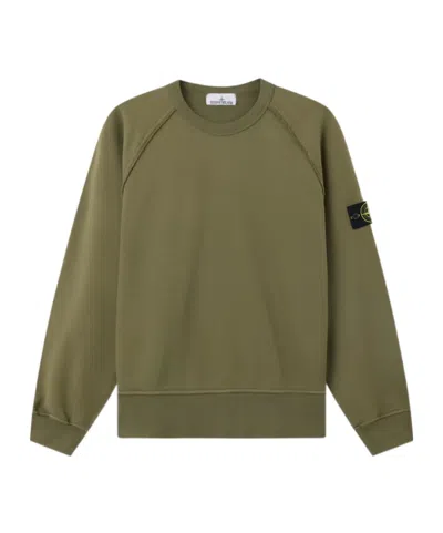 Stone Island Oversized-fit Crewneck Sweatshirt With Raglan Sleeves In Green