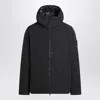 Stone Island Micro Twill Padded Hooded Jacket In Black