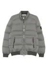 Stone Island Quilted Zip-front Jacket In Gray